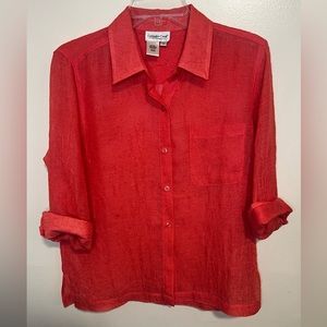 Coldwater Creek Sheer Button down Blouse M